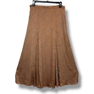 Banana Republic Stylized Animal Print Pleated Maxi A-Line Skirt